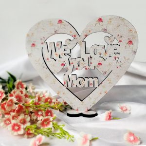 Pattern Printed Wooden Heart for Mom