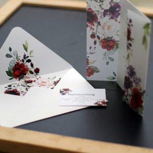 Floral Themed Wedding Invitation - Set of 10