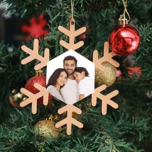 Wooden Snowflake with Photoprint