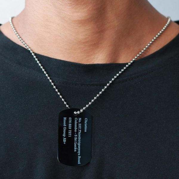 Black Metal Dogtag Chains