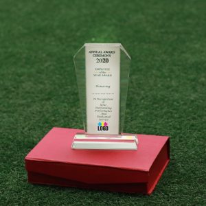 Tall Pentagon Crystal Trophy
