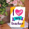 Heart Themed Teacher's Day Card
