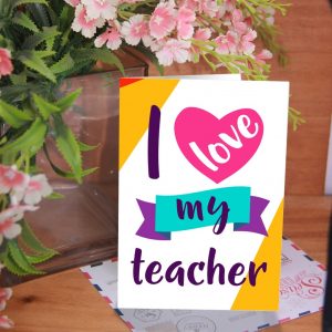 Heart Themed Teacher's Day Card