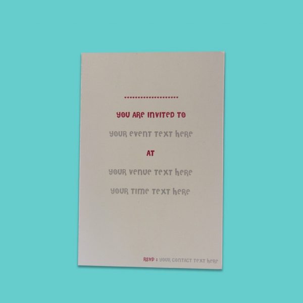 Double Sided Birthday Invitation Card - Set of 10 - Image 4