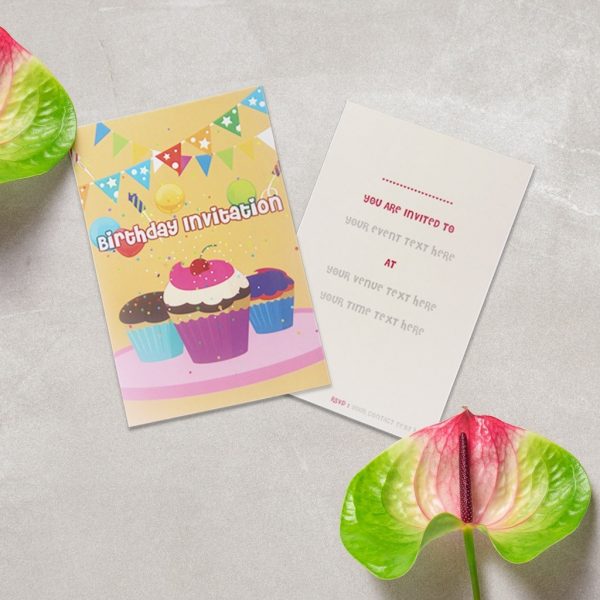 Double Sided Birthday Invitation Card - Set of 10 - Image 5