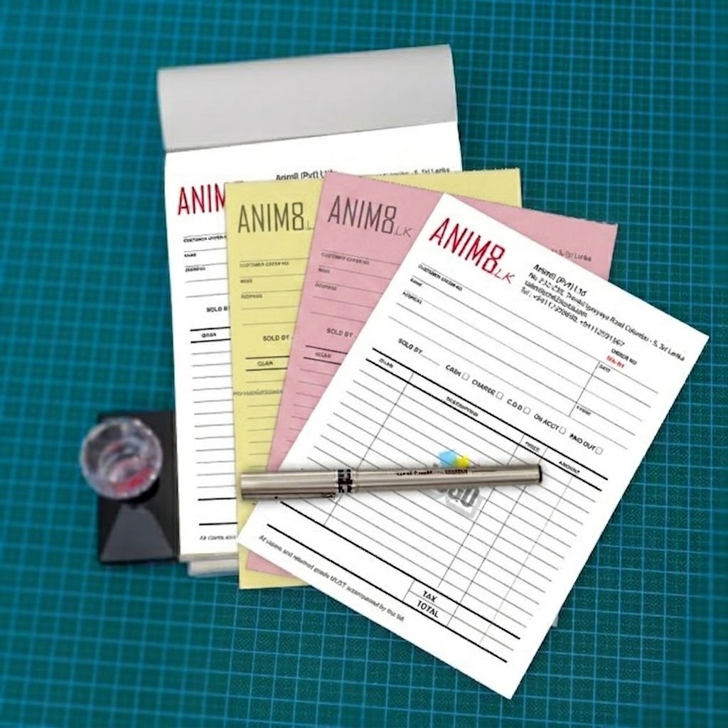 A5 Invoice Book - Black Print - Set of 02
