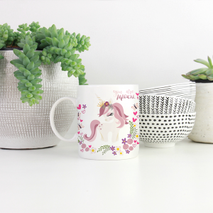 Customisable Unicorn Mug - Apsi Doodles
