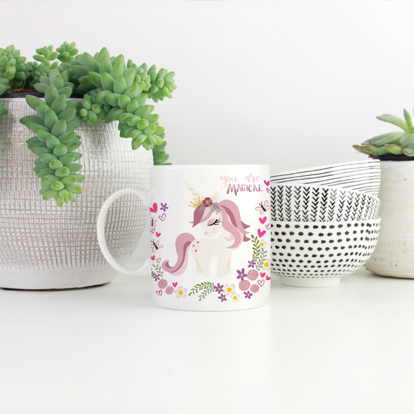 Customisable Unicorn Mug - Apsi Doodles