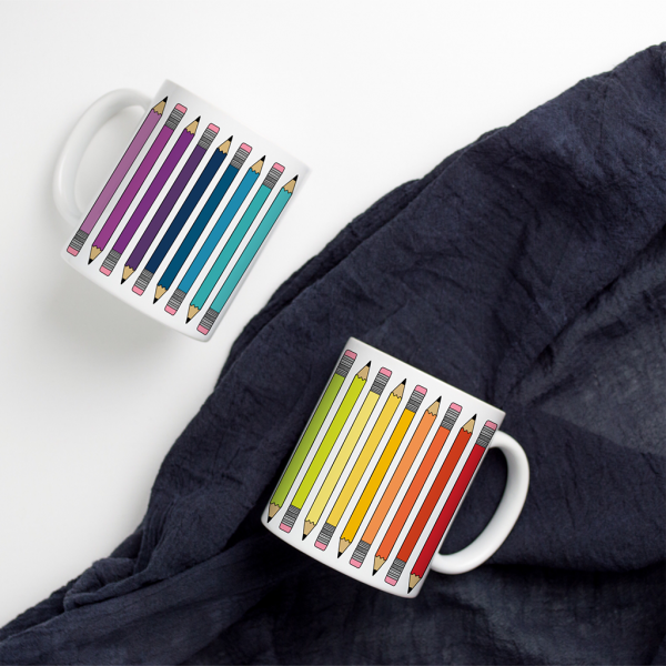 Rainbow Pencil Mug - Apsi Doodles - Image 2