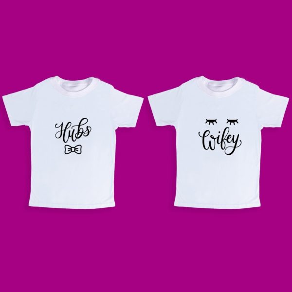 "Hubs" & "Wifey" Couple Tshirts - Image 4
