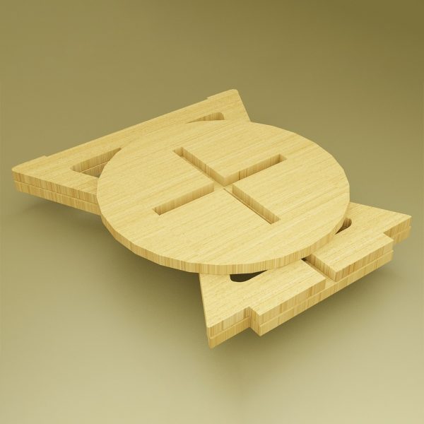 Short Wooden Stool - Image 3