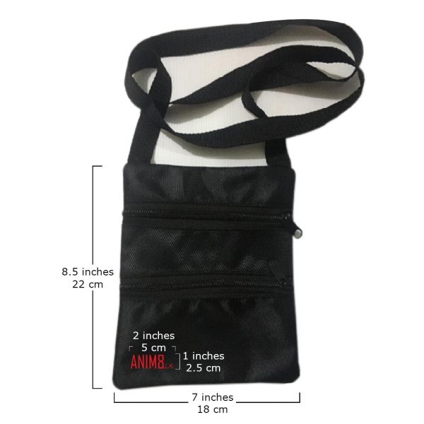 Black Fabric Cross Body Bag - Image 4