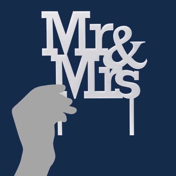"Mr." & "Mrs." Wedding Cake Topper - Image 4