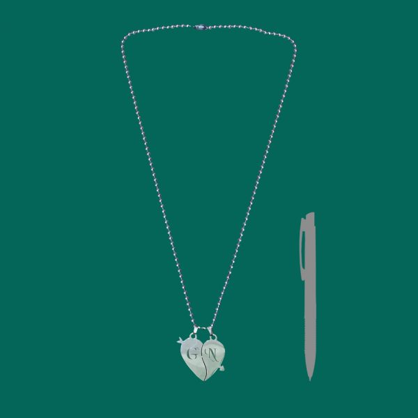 Metal Split Heart Pendant - Image 3
