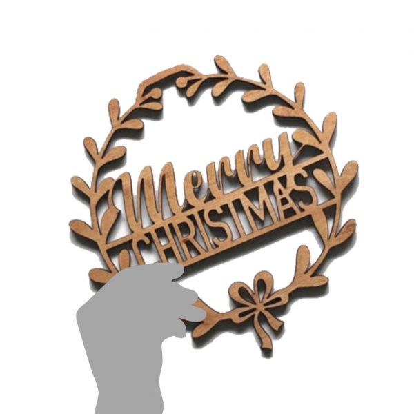 "Merry Christmas" Wooden Xmas Wreath - Image 4
