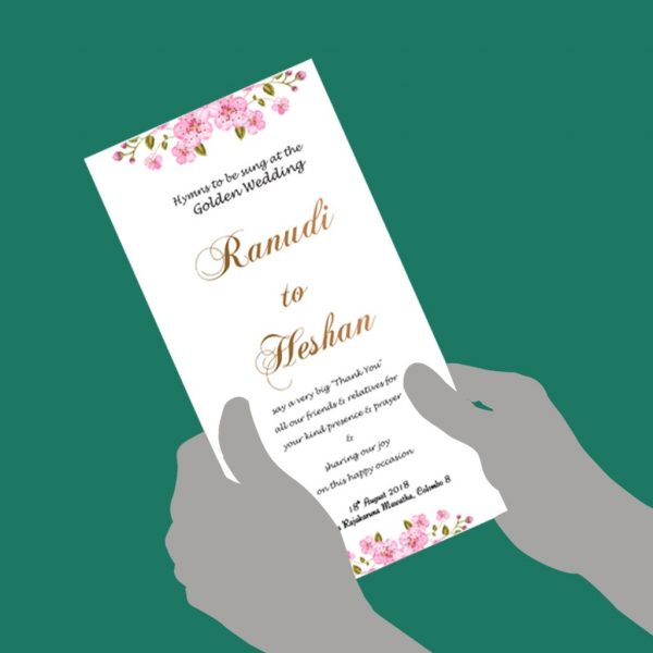 Double Sided Wedding Hymn Sheets - Set of 2 - Image 2