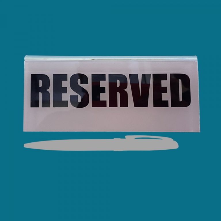 Anim8.lk | Plastic Reserved Sign with Insert | Restaurant & Hotelier ...