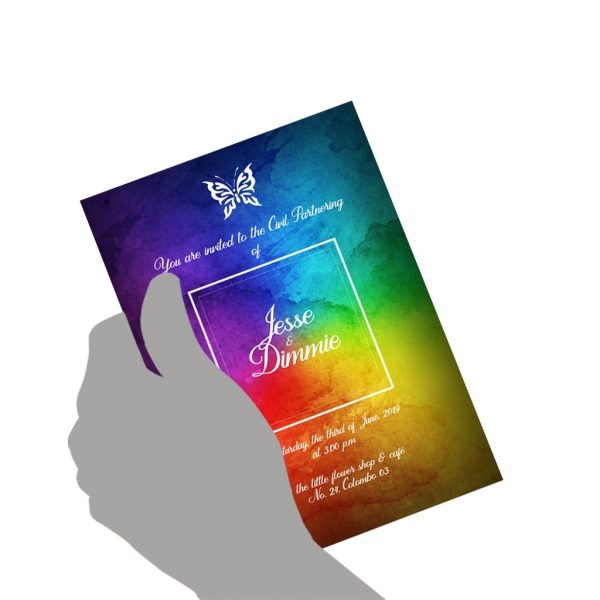 Rainbow Blot Civil Partnership Card - Set of 10 - Image 5