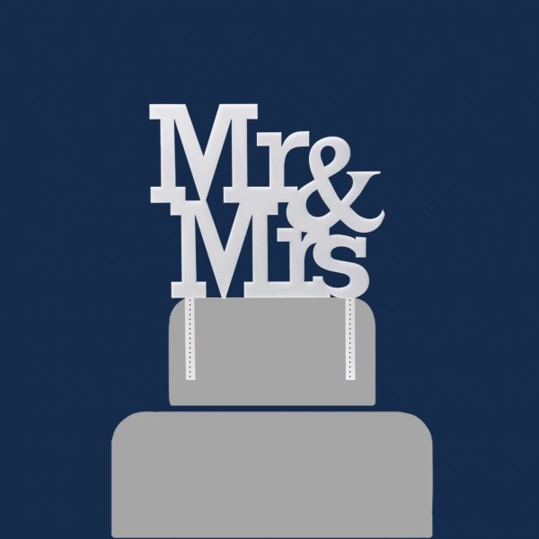 "Mr." & "Mrs." Wedding Cake Topper - Image 2