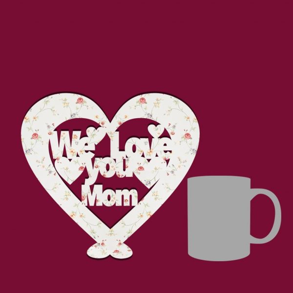 Pattern Printed Wooden Heart for Mom - Image 4