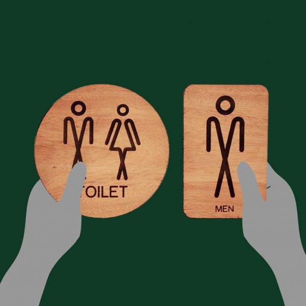 Wooden Toilet Signs - Image 3