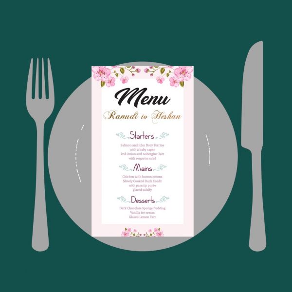 Wedding Menu - Set of 25 - Image 3