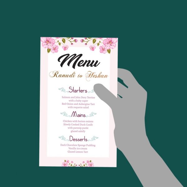 Wedding Menu - Set of 25 - Image 2