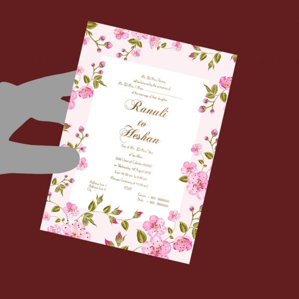 Double Sided Wedding Invitation Card - Set of 20 - Image 4