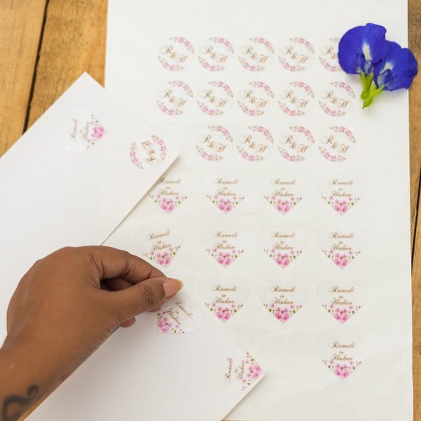 Wedding Invitation Envelope Seal Stickers - Transparent - Set of 50