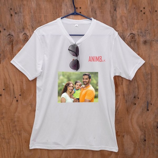 White Wetlook V-Neck T-Shirt