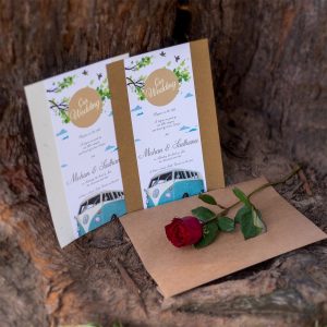 Bohemian Wedding Card - Set of  10