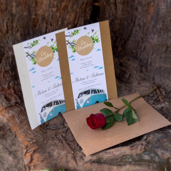 Bohemian Wedding Card - Set of  10