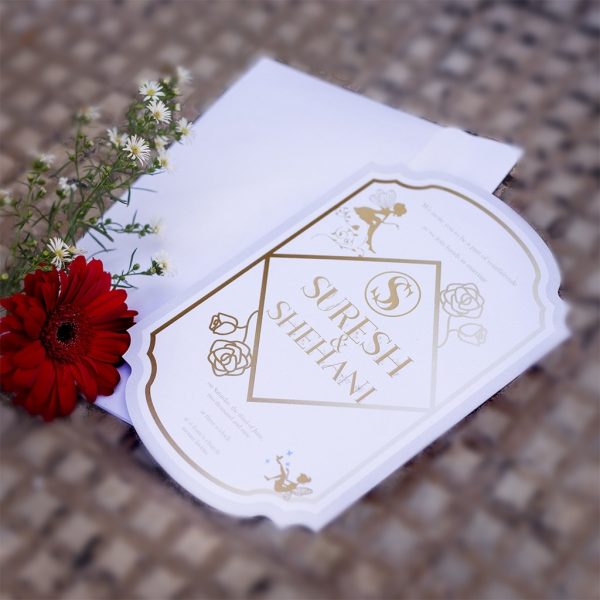 Fairy Rose Wedding Card - Set of 10