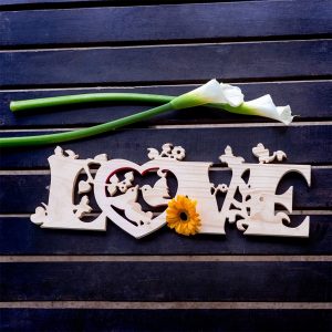 Ornate Wooden Word "Love"