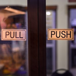 Metallic Push and Pull Door Stickers