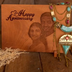 Laser Etched Wooden Photo for Annniversaries