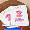 Single Sided Birthday Invitation Card - Set of 10