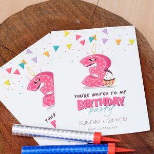 Single Sided Birthday Invitation Card - Set of 10
