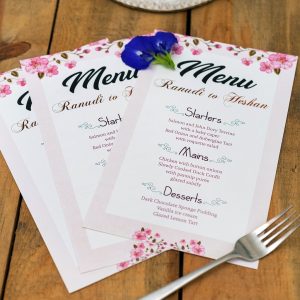 Wedding Menu - Set of 25