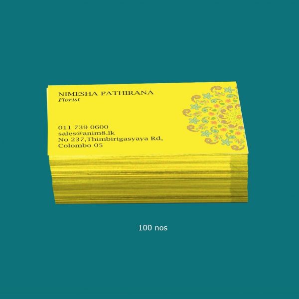 Yellow Florist's Visiting Card - Set of 100 - Image 4