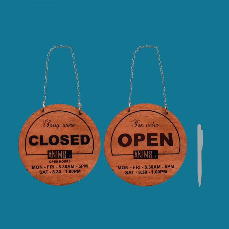 Anim8.lk | Wooden Open & Closed Signs | Retailer & Shop Owner Essentials