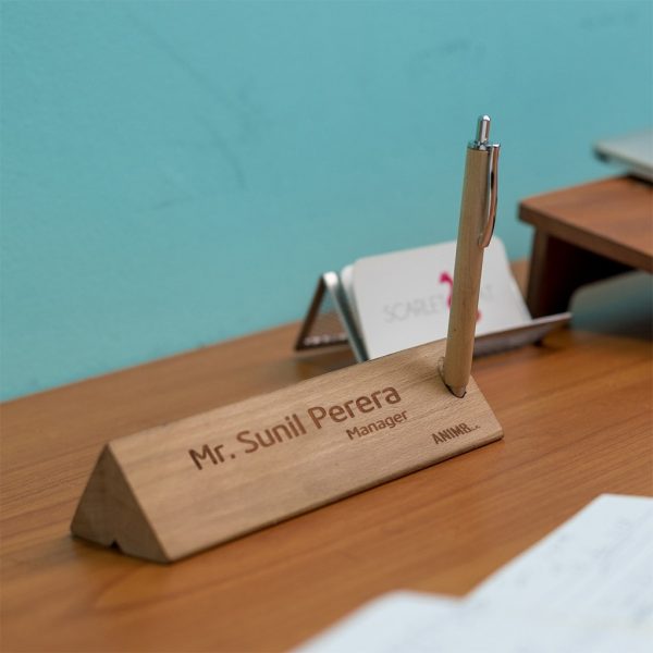 Wooden Pen Holding Desk Toblerone