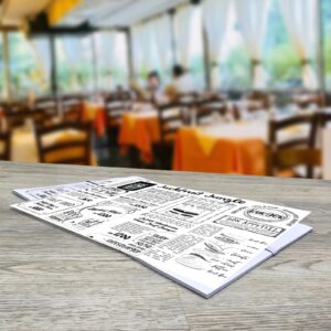 Paper Table Mat Menus - Set of 25