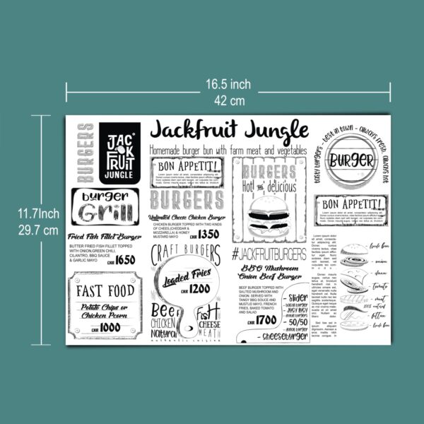 Paper Table Mat Menus - Set of 25 - Image 3