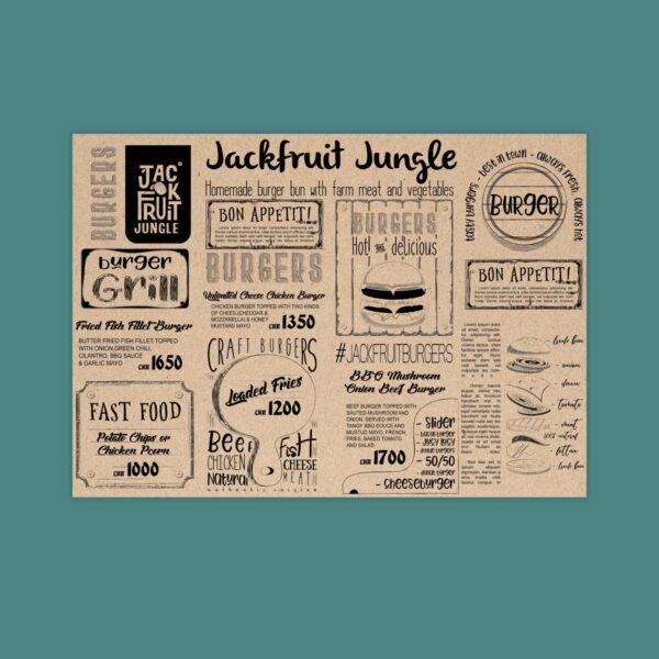 Paper Table Mat Menus - Set of 25 - Image 5