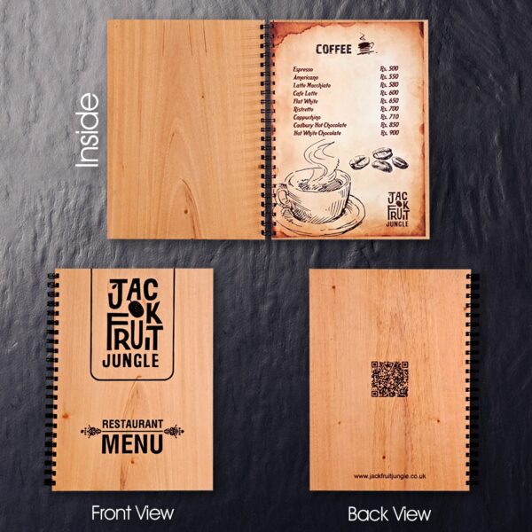 Wooden Menu with Spiral Binding - Image 4
