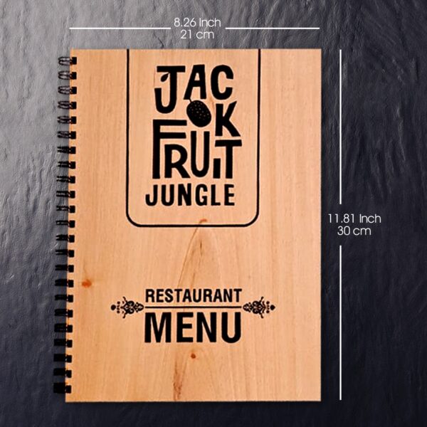 Wooden Menu with Spiral Binding - Image 3