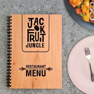 Wooden Menu with Spiral Binding