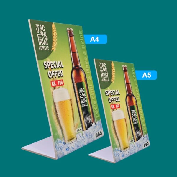 L Stand Menu - Set of 04 - Image 3