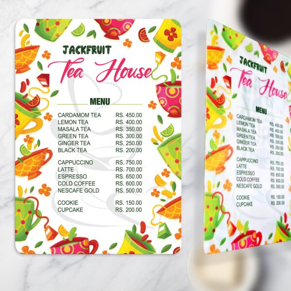 2mm A4 White Acrylic Menu Board